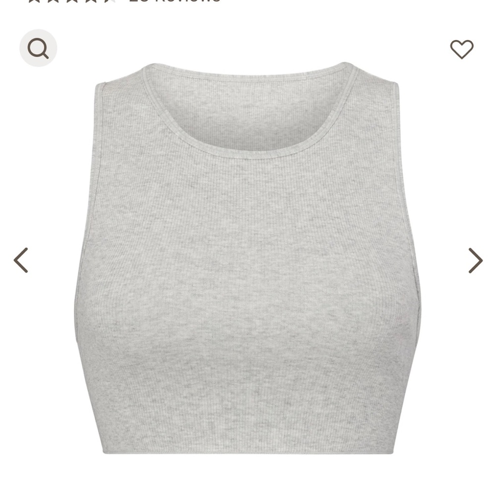 Skims COTTON RIB SUPER CROP TANK | LIGHT HEATHER GREY - LIGHT HEATHER GREY M